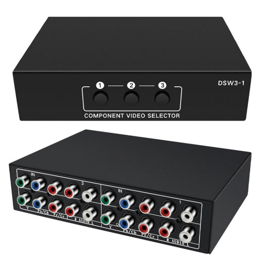 3 In 1 Out Component Video Selector YPbPr Video Switch Box - Splitter Adapter by buy2fix | Online Shopping UK | buy2fix