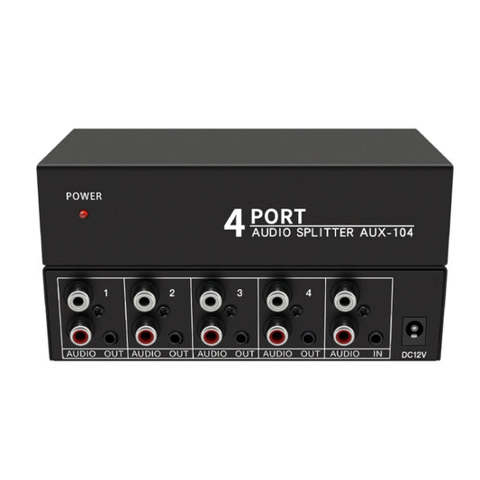 1 In 4 Out 3.5mm + RL Audio Distributor Stereo Audio Splitter For PC Laptop DVD, EU Plug by buy2fix