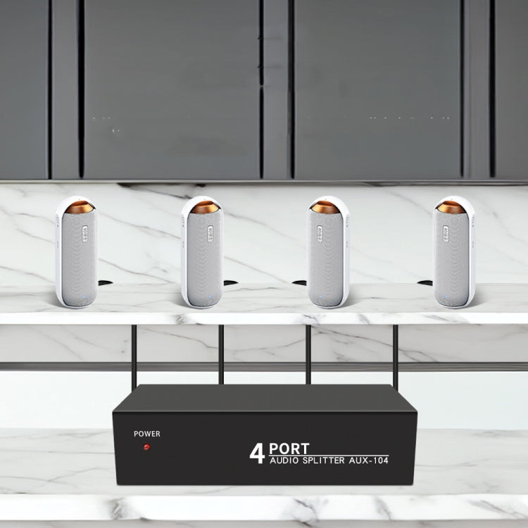 1 In 4 Out 3.5mm + RL Audio Distributor Stereo Audio Splitter For PC Laptop DVD, EU Plug by buy2fix