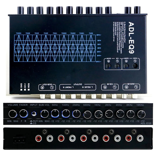 ADL-EQ9 Car Audio 9-Band Equalizer EQ Tuning Crossover Amplifier(Black) by buy2fix