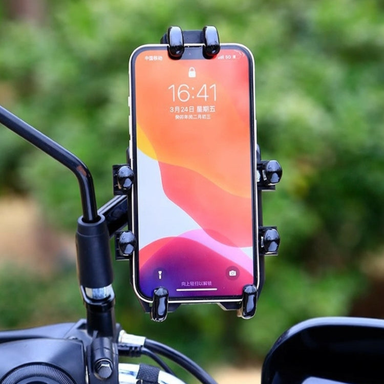 JNHW Motorcycle Bicycle Eight Claw Mobile Phone Navigation Shockproof Bracket, Style: For Rearview Mirror by JNHW