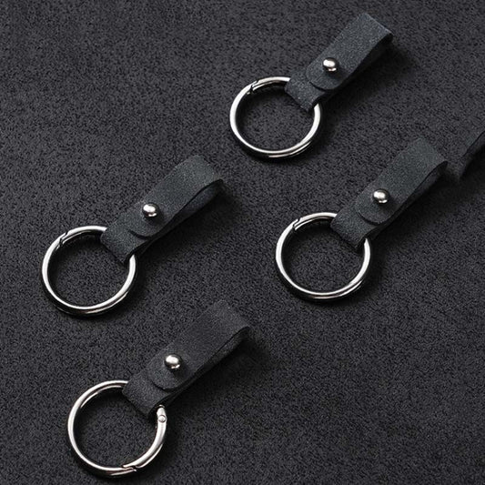 2pcs Simple Universal Car Keychain Metal Spring Ring DIY Pendant Decorations(Black) by buy2fix