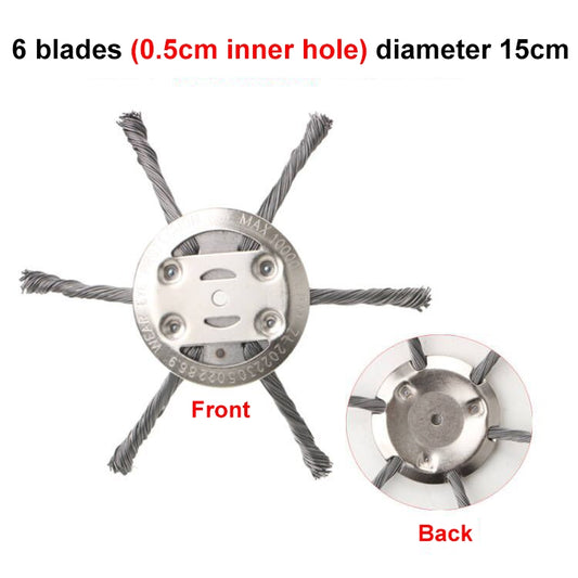 Steel Wire Weeding Wheel Twisted Wire Weeding Disc Mower Blade Accessories, Spec: 6-heads by buy2fix