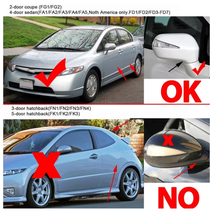 For Honda Civic MK8 Car Dynamic LED Water Flow Turn Signal Rearview Mirror Lights, Color: Yellow Light by buy2fix