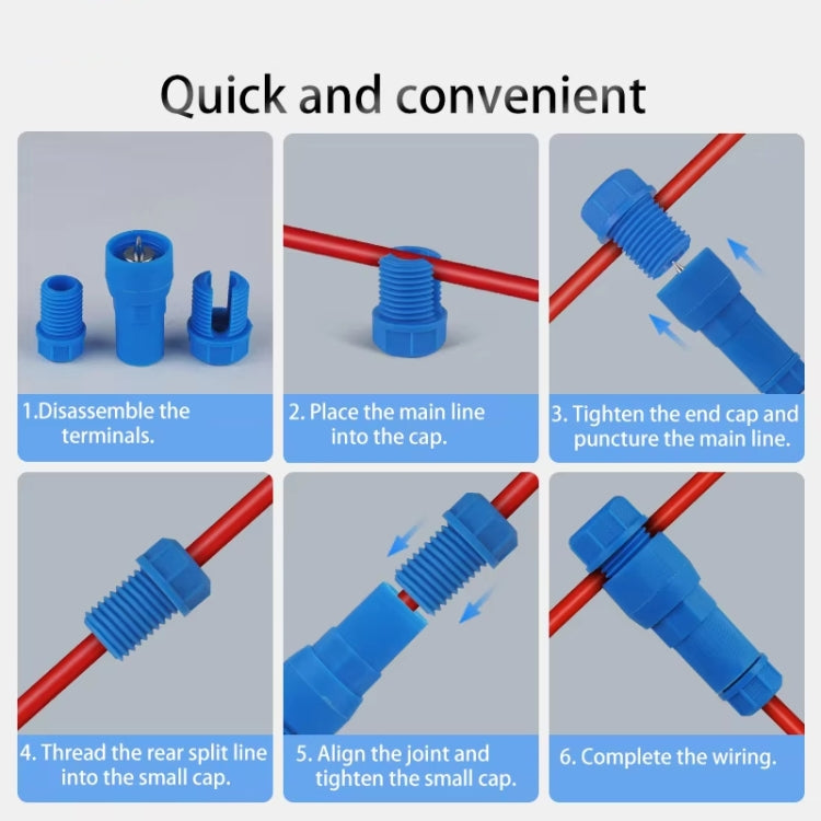 2pcs /Pack Stripping-free Thimble T-shaped Connector Downlight Wiring-free Connector(Red) by buy2fix