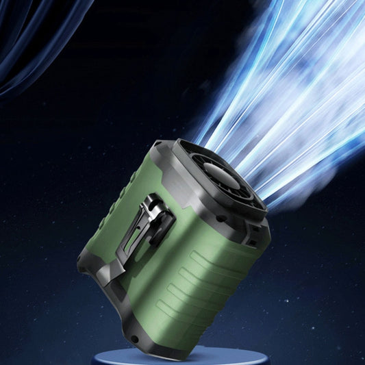 10000mAh Portable Hanging Waist Outdoor USB Fan High Wind Power Mini Fan(Blue) by buy2fix