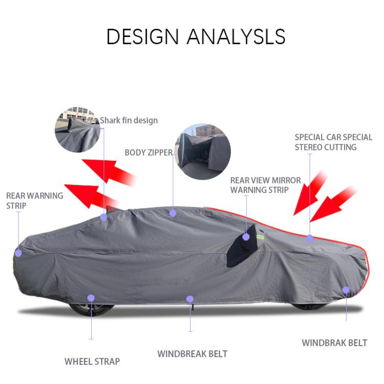 Sedan Car EVA Plus Velvet Thickened Heat Insulation Sunshade With Shark Fin, Size: L 4.6x1.70x1.45m - PE Material by buy2fix | Online Shopping UK | buy2fix