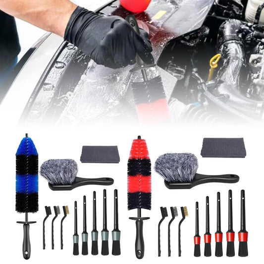 11pcs /Set Car Wash Cleaning Gap Detail Short Handle Brush(Blue) by buy2fix