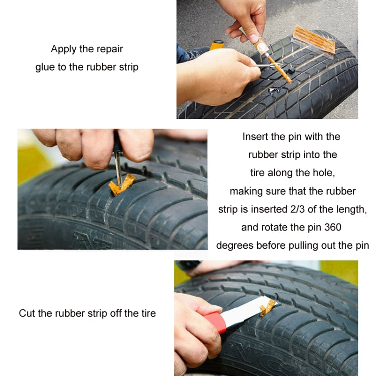 46pcs /Set Car Tubeless Tire Repair Needle Rubber Strip Valve Tip Needle-nosed Pliers Tool Set(With Bag) by buy2fix