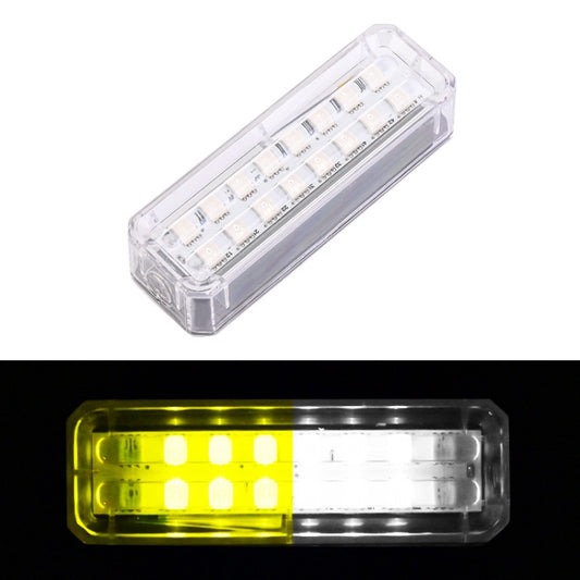 Solar Car Warning Double-Row Flashing Lights, Color: Yellow White by buy2fix