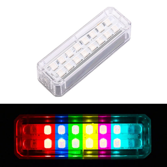 Solar Car Warning Double-Row Flashing Lights, Color: Colorful by buy2fix