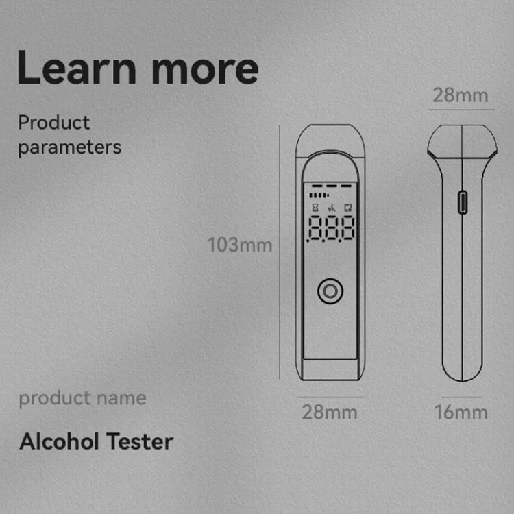 Portable Digital Alcohol Tester Breathalyzer Rechargeable Alcohol Test Tool by buy2fix