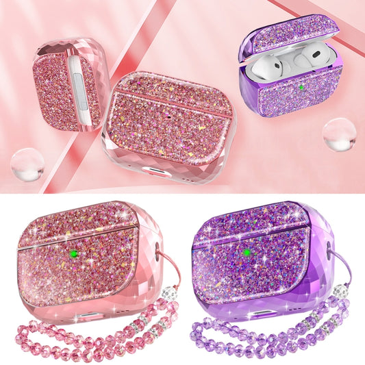 For AirPods Pro 2 AhaStyle PT119 Wireless Earphone Split Electroplated Protective Case(Pink) by AhaStyle