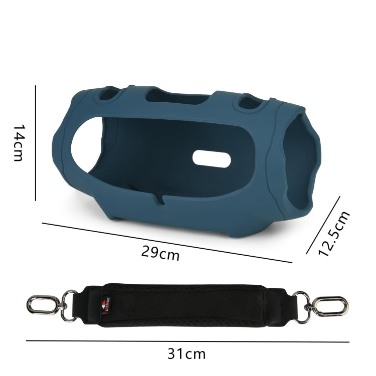 For JBL Xtreme 4 Speaker Silicone Case with Decompression Carrying Strap Portable Protective Shell(Black) - Protective Case by buy2fix | Online Shopping UK | buy2fix