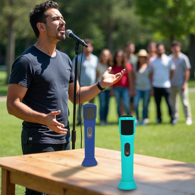 For JBL PartyBox Wireless Mic Silicone Protective Cover Microphone Case(Blue) by buy2fix