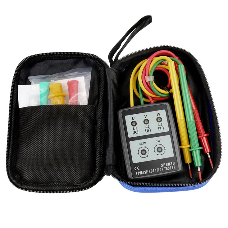 SP8030 3 Phase Alternating Current Phase Meter Phase Detector Rotation Tester Indicator Digital Phase-Order Indicator by buy2fix