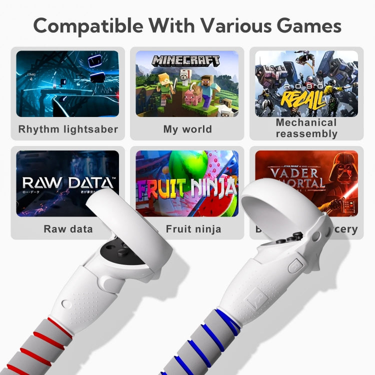 For Meta Quest 2 Controller Grip Games Handle Playing BeatSaber Baseball by buy2fix
