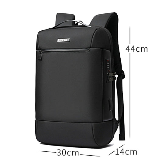 SKV B20453 Men Business Casual Multifunctional Double Shoulder Bag Large Capacity Laptop Backpack(Black) - Backpack by SKV | Online Shopping UK | buy2fix