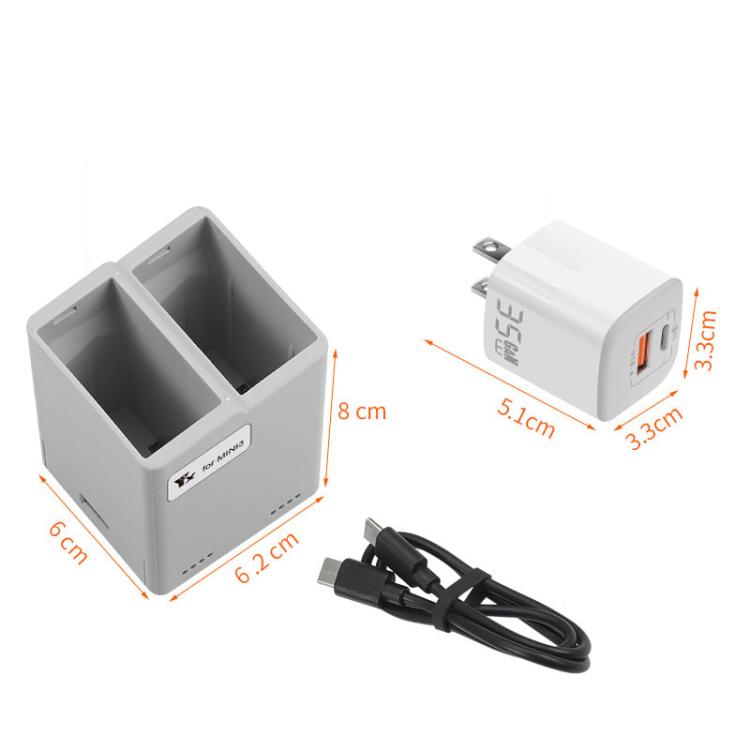 For DJI Mini 4 Pro / Mini 3 Pro / Mini 3 YX Dual-Way Charger Battery Manager With 35W EU Plug - Other by YX | Online Shopping UK | buy2fix