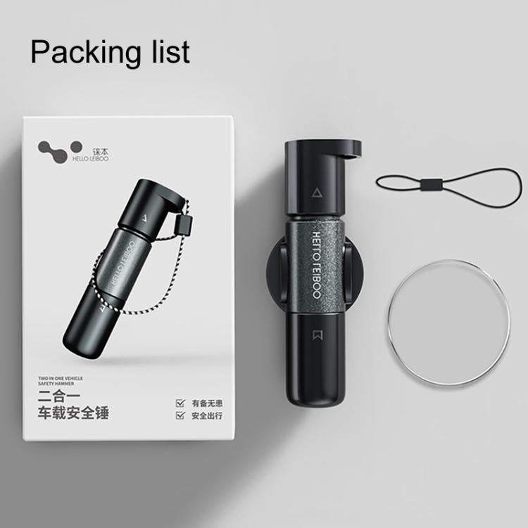 HELLO LEIBOO AD-1 Car Window Breaker Vehicle Multifunctional Escape Safety Hammer(Gray) by HELLO LEIBOO