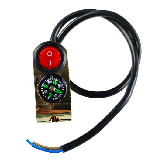 Motorbike Tap Handle Switch Compass Type Dual Flash High And Low Beam Spotlight Switch(Gold) by buy2fix