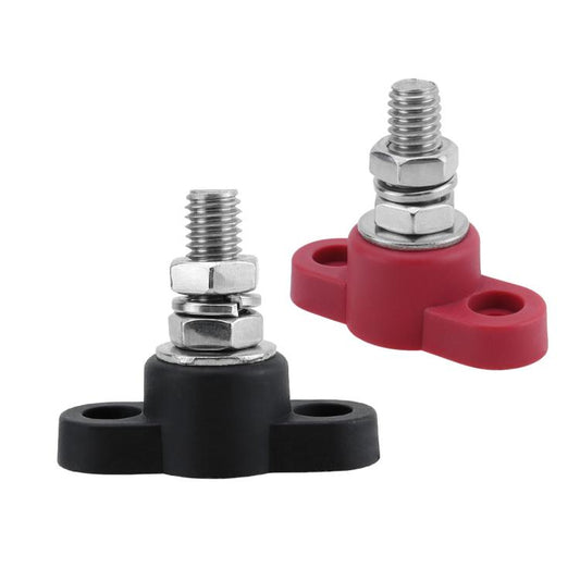 12V RV Yacht M10 Single Pole Battery Terminal, Color: Red Black Pair by buy2fix