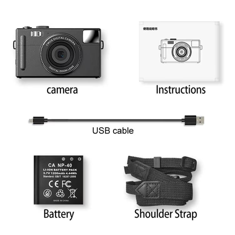 AMKOV CD-R1 24MP HD Pixel Shooting Student Camera 1080P Video Recording CCD Photo Video HD Camera(Pink) - Video Cameras by AMKOV | Online Shopping UK | buy2fix