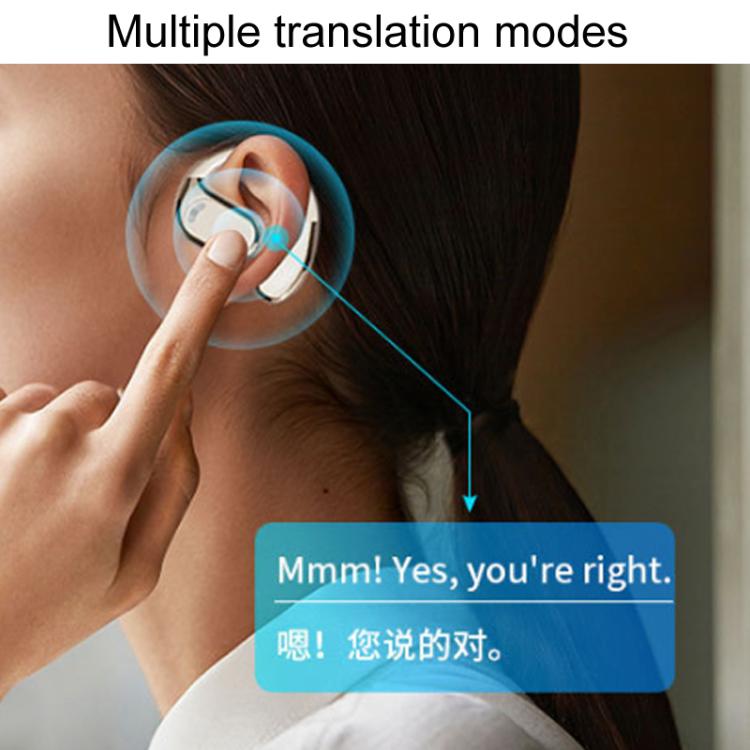 M76 Intelligent AI Translation On-Ear Digital Display Bluetooth Earphone(Skin Color) by buy2fix