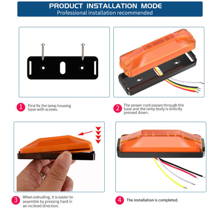 2pcs 28LED Bi-Color High Brake Tail Lights Turn Signal Lights For Sweeper / RV / Van / Truck Modification(White Shell Red+Yellow Light) by buy2fix