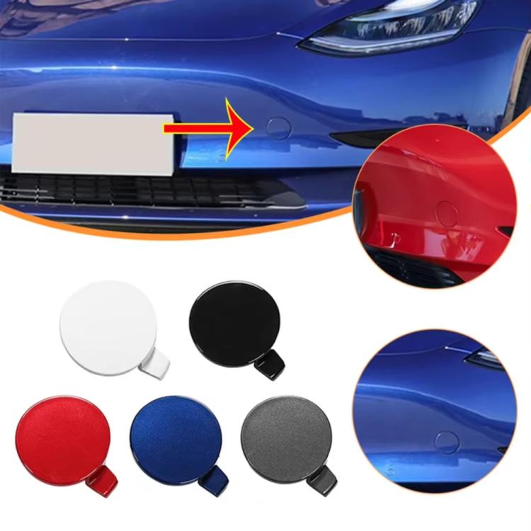 For Tesla Model 3 Front Trailer Hook Protective Cover Replacement Parts Front Towing Hole Cover(White) by buy2fix