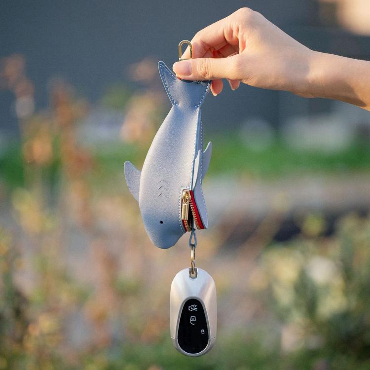 Hallmo Universal Shark-Shaped Key Protective Cover Multifunctional Car Key Storage Bag, Color: Light Blue by Hallmo