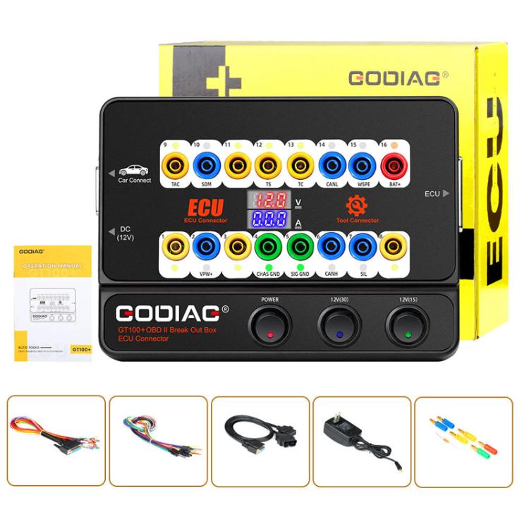 GODIAG GT100+ OBDII Breakout Box Diagnostic Port Tester ECU Bench Connector, UK Plug by GODIAG