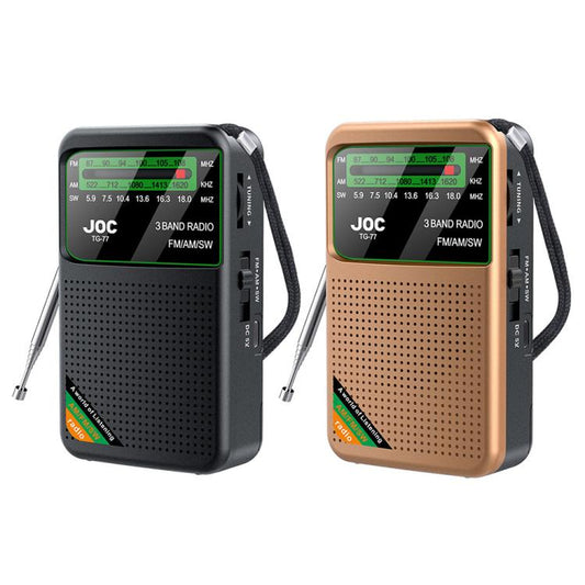 JOC TG-77 Mini FM / AM / SW Portable Full-Band Full-Channel Radio(Black) - Radio Player by JOC | Online Shopping UK | buy2fix