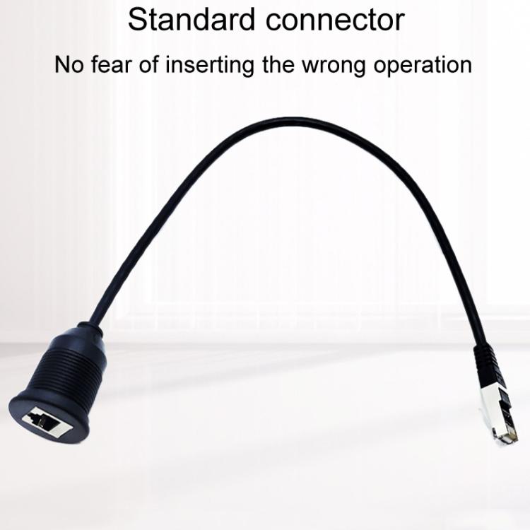 1m RJ45 CAT5e Ultra Category 5 Cable Round Single Port Male To Female Car Waterproof Cable by buy2fix