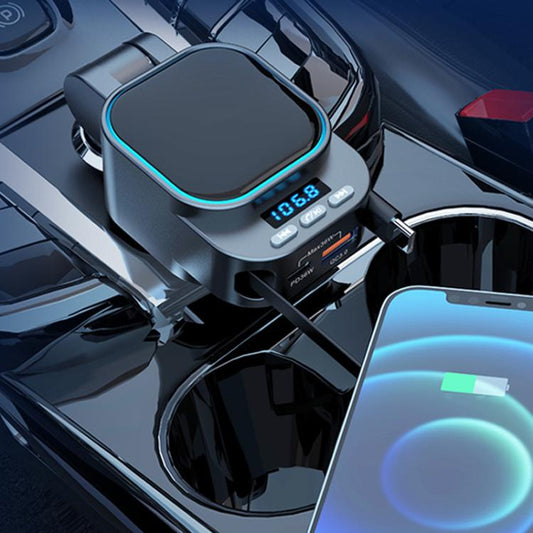 BC97 Dual Retractable Cable Car Charger Automobile Bluetooth MP3 Player by buy2fix