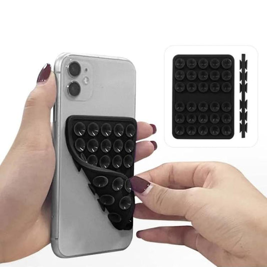 Double-sided Silicone Suction Cup Strongly Fixed Mobile Phone Holder(Black) - Hand-Sticking Bracket by buy2fix | Online Shopping UK | buy2fix