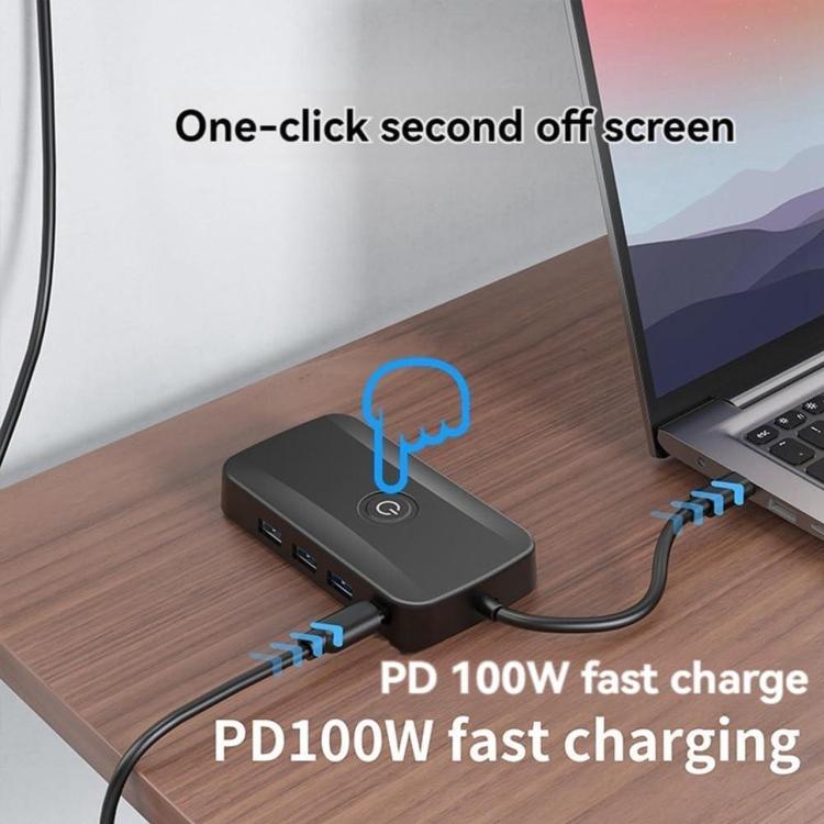 5-In-1 Wireless Casting Dock PD100W Fast Charger USB-C Docking Station(PD 100W+USB3.0 x 3), Cable Length:73.5cm - Wireless Display Dongle by buy2fix | Online Shopping UK | buy2fix