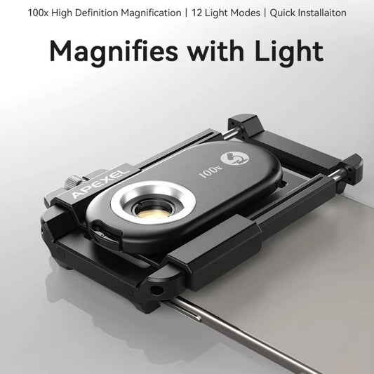 APEXEL APL-MS100 100X Portable Cell Phone Microscope With LED Lights - Telescope & Microscope by APEXEL | Online Shopping UK | buy2fix