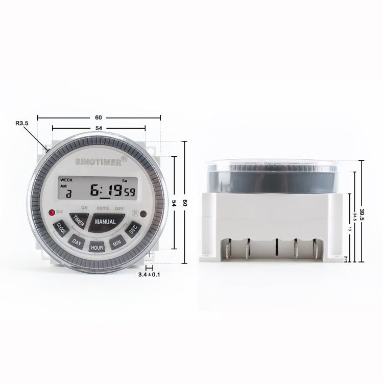 SINOTIMER TM-619sH-4 12VDC 10A Digital 7-Day Timer Switch Second Control Timer - Switch by SINOTIMER | Online Shopping UK | buy2fix
