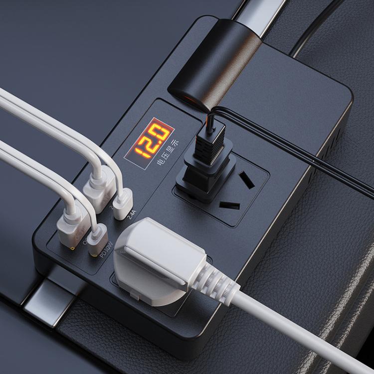 12V24V To 220V Car Multi-Function Inverter Socket Fast Charger(With Digital Display) - Others by buy2fix | Online Shopping UK | buy2fix