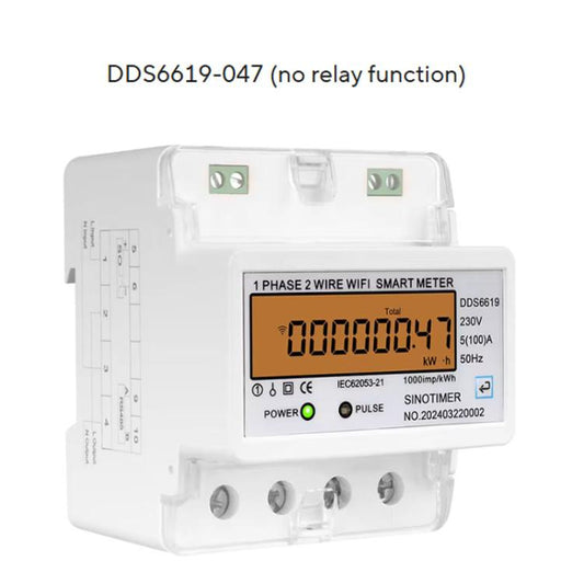 SINOTIMER DDS6619-047 100A Without Switch Single-phase Tuya WiFi Energy Meter AC 220V - Energy Saving Timer Socket by SINOTIMER | Online Shopping UK | buy2fix