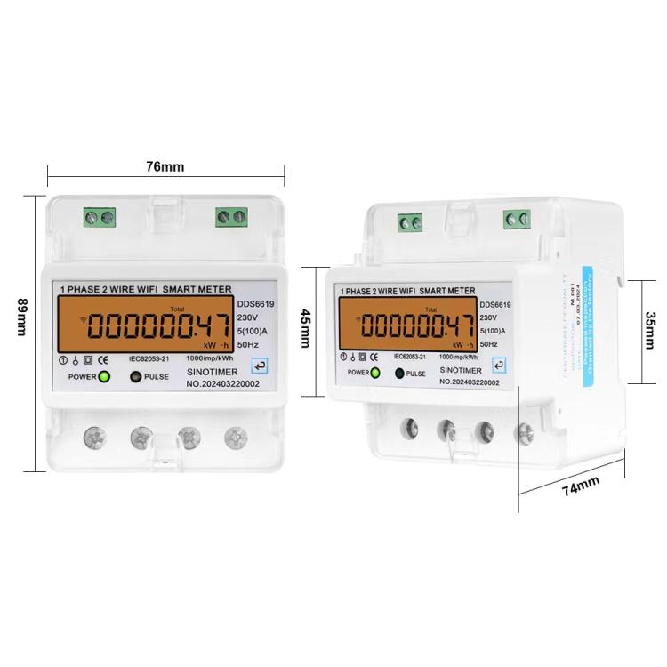 SINOTIMER DDS6619-047 100A Without Switch Single-phase Tuya WiFi Energy Meter AC 220V - Energy Saving Timer Socket by SINOTIMER | Online Shopping UK | buy2fix