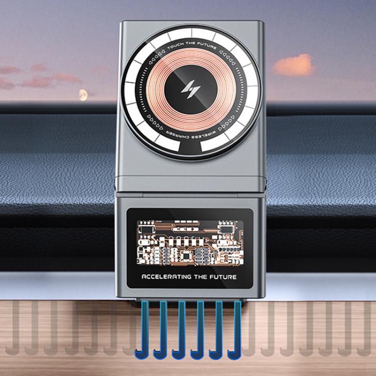 Car Air Outlet Intelligent Induction Wireless Charging Mobile Phone Holder(Gray) - Wireless Charger Holders by buy2fix | Online Shopping UK | buy2fix