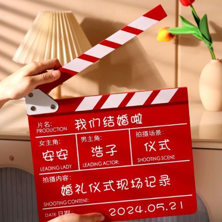 Wooden Director Board Shooting Video Movie City Scene Record Board Photography Props, Style: Large Red - Wooden Props by buy2fix | Online Shopping UK | buy2fix