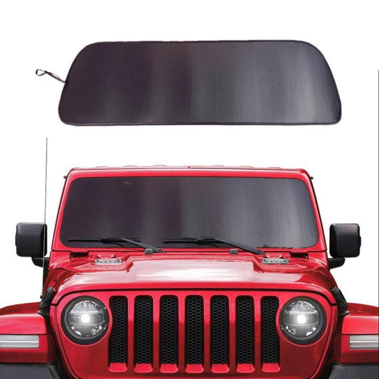 For Jeep Wrangler JL After 2018 汽车前挡风玻璃遮阳板(Black+Silver) - Window Foils & Solar Protection by buy2fix | Online Shopping UK | buy2fix