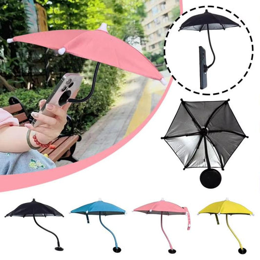 Magnetic Phone Mini Sun Protection Umbrella Parasol Diameter 9.4 inch, Metal Hose 8.3 inch(Pink) - Universal Car Holders by buy2fix | Online Shopping UK | buy2fix