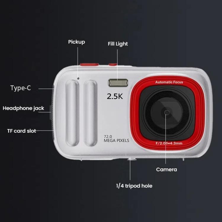 72 MP HD Digital Camera 2.4 Inch MP3 Listening Photo Video 16x Zoom DV(Black) - Video Cameras by buy2fix | Online Shopping UK | buy2fix