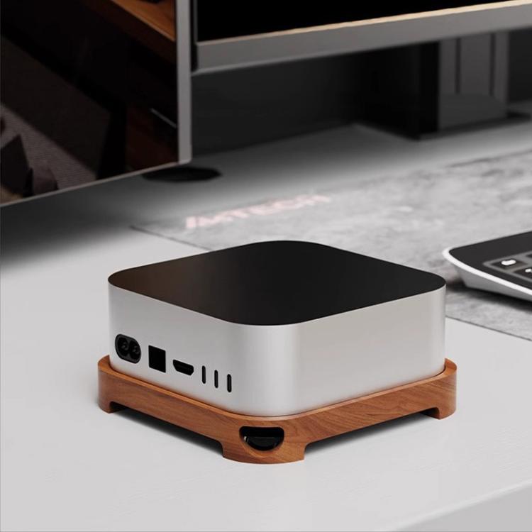 For MAC Mini M4 Wooden Desktop Host Bracket Base Heat Dissipation Rack, Spec: Walnut - MINI PC Accessories & Gadgets by buy2fix | Online Shopping UK | buy2fix