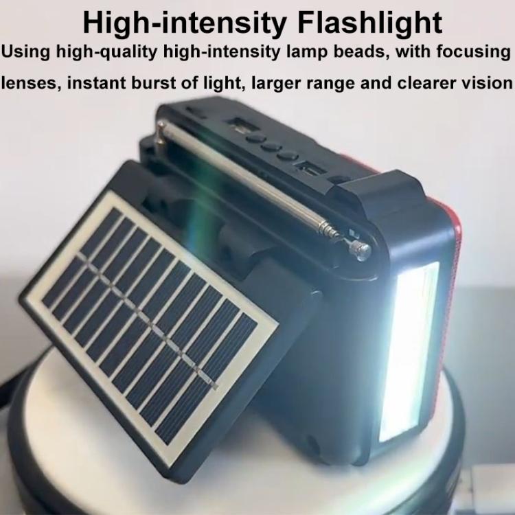 322BTS Solar Multi-band Antenna FM Radio Portable Flashlight Bluetooth Speaker(Random Color Delivery) - Radio Player by buy2fix | Online Shopping UK | buy2fix