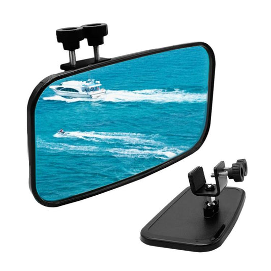 Universal Offshore Yacht Square Center Mirror Rearview Mirror Reflector(Black) - Side Mirrors by buy2fix | Online Shopping UK | buy2fix